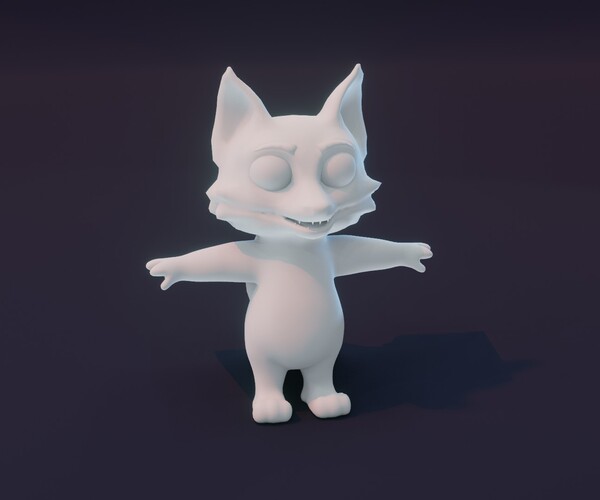 ArtStation - Cartoon Fox Animated and Rigged Base Mesh 3D Model | Game ...