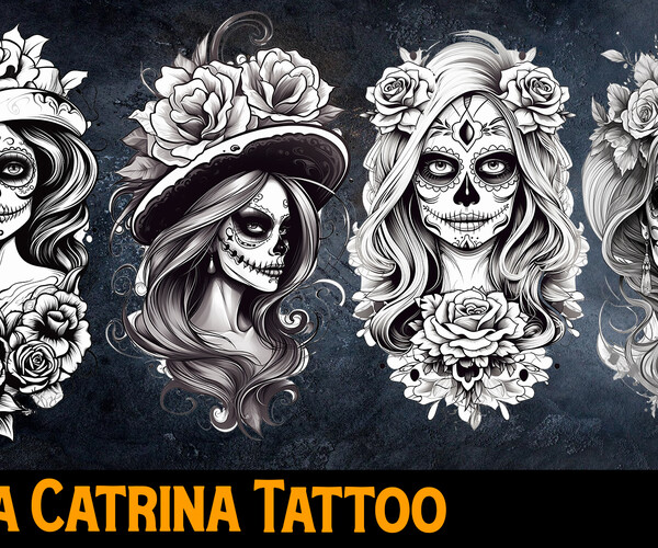 La Catrina designs 35 tattoo designs PDF format digital book of inspi   TATTOO PROCREATE