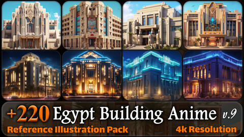 220 Egyptian Building Anime Reference Pack | 4K | v.9