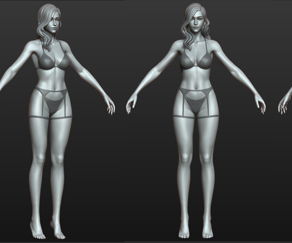 Artstation 5 Fine Looking Beautiful Female Basemesh From 6 To 40