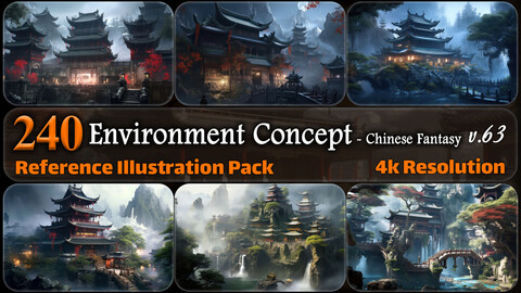 240 Environment Concept - Chinese Fantasy Reference Pack | 4K | v.63