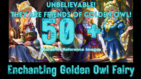 50 + Enchanting Tales from the Golden Owl Character Reference Images