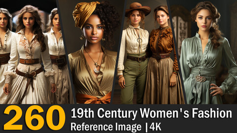 19th Century Women's Fashion | Reference Images | 4K