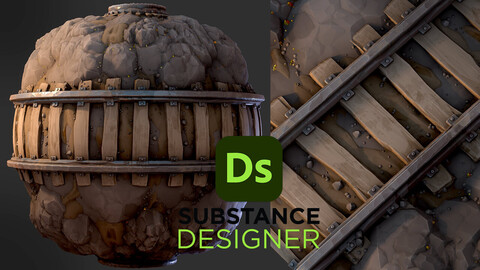 Stylized Mining Track - Substance 3D Designer