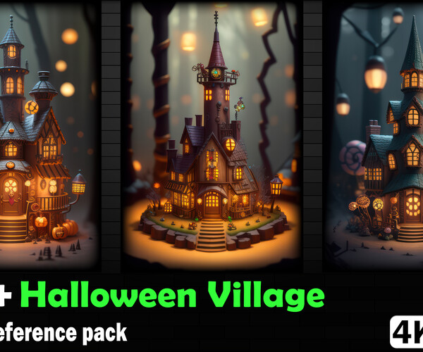 ArtStation 300+ Halloween Village Images Reference Pack 4K