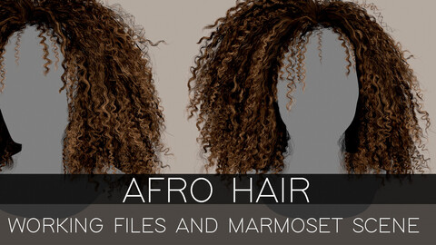 Realtime afro - Working files and marmoset scene