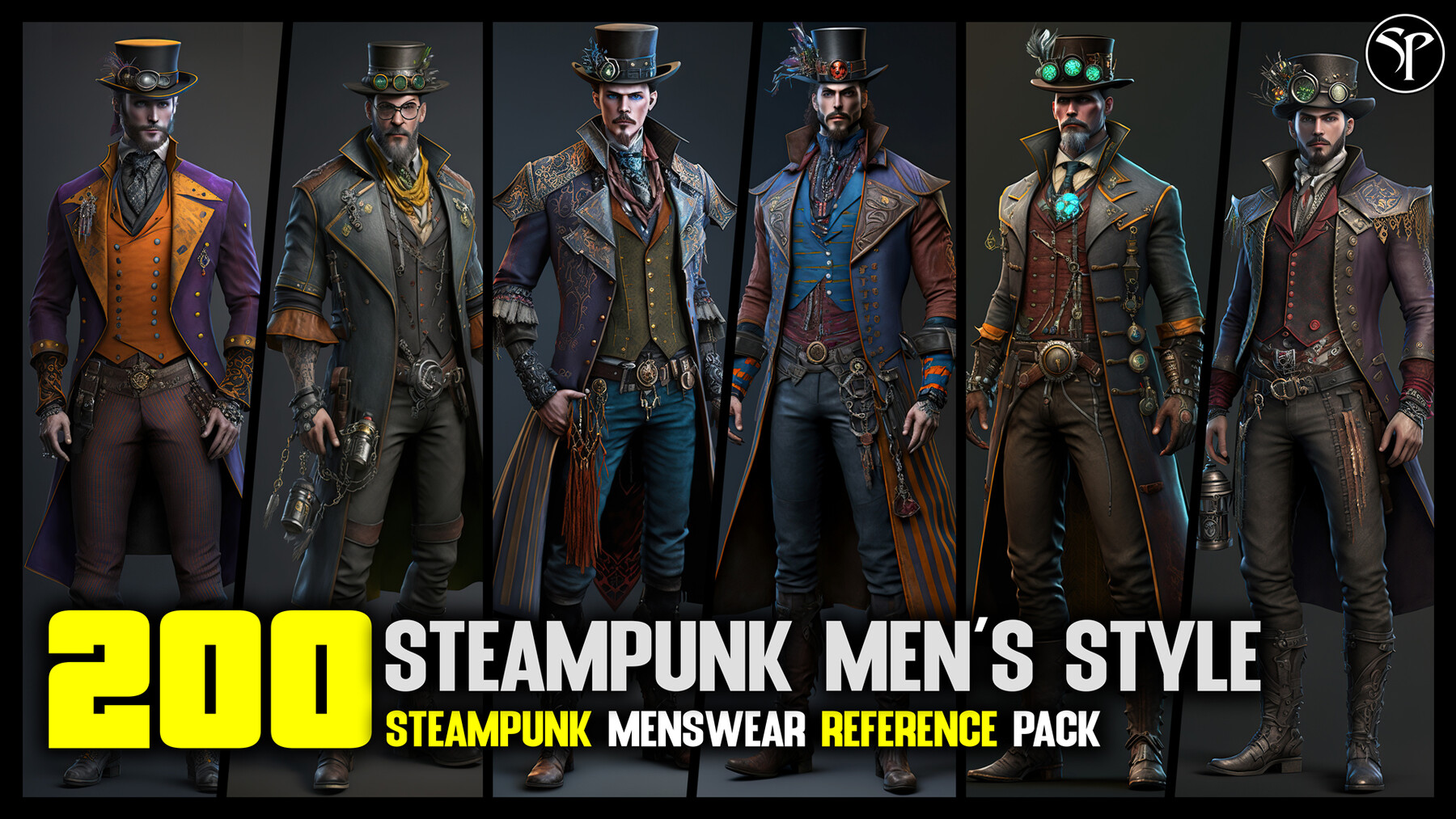 ArtStation - 200 Steampunk Men's Style - 8K Reference Image Pack - Vol 16