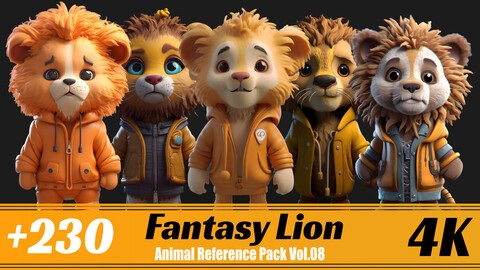 +230 Fantasy Lion (Fantasy Character) Vol.08 | 4K | Reference Pack