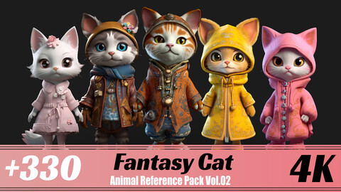 +330 Fantasy Cat | 4K | Animal Reference Pack Vol.02