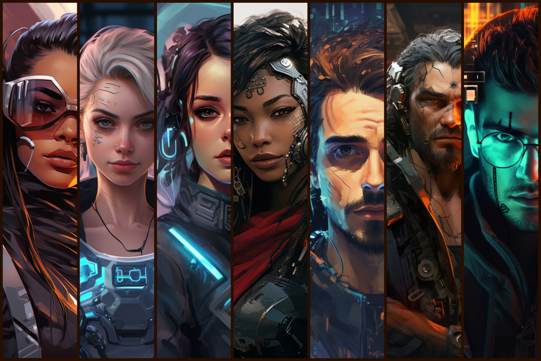 ArtStation   150+ Futuristic & Cyberpunk Character Portraits | Game Assets