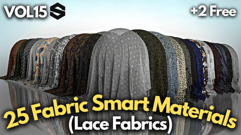 25 Lace fabric smart materials + 2 free #Vol.15