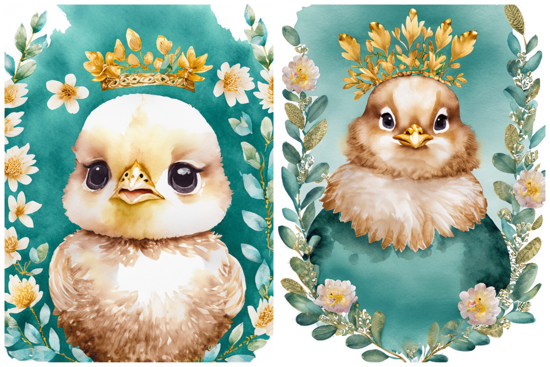 ArtStation - Baby Chicken Watercolor 8 Images | Artworks