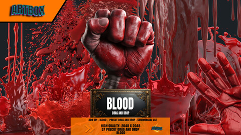 Blood - 57 Precut - Drag and Drop - Transparent Backgrounds