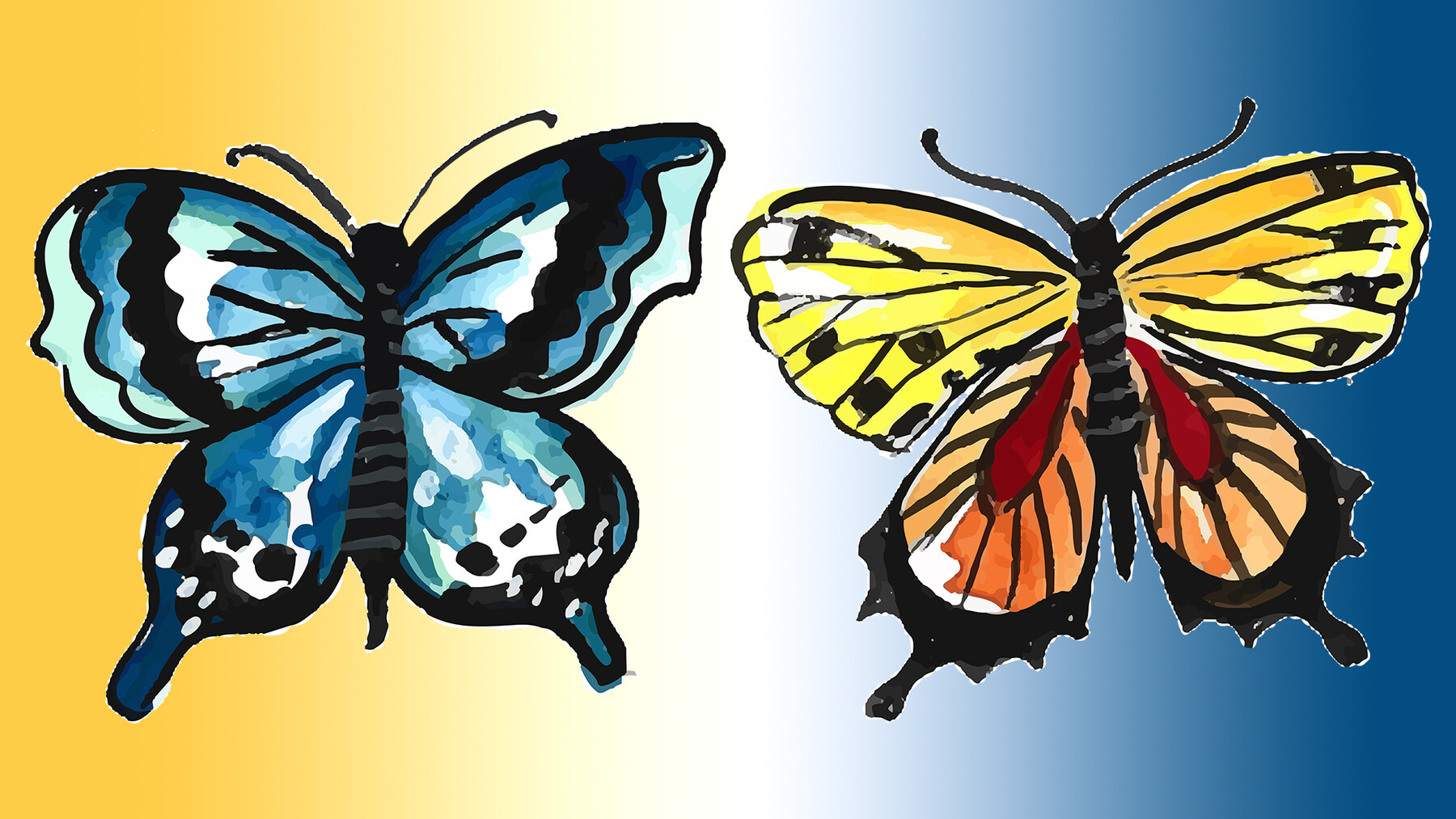 Monarch, Swallowtail and Birdwing Butterfly Set
