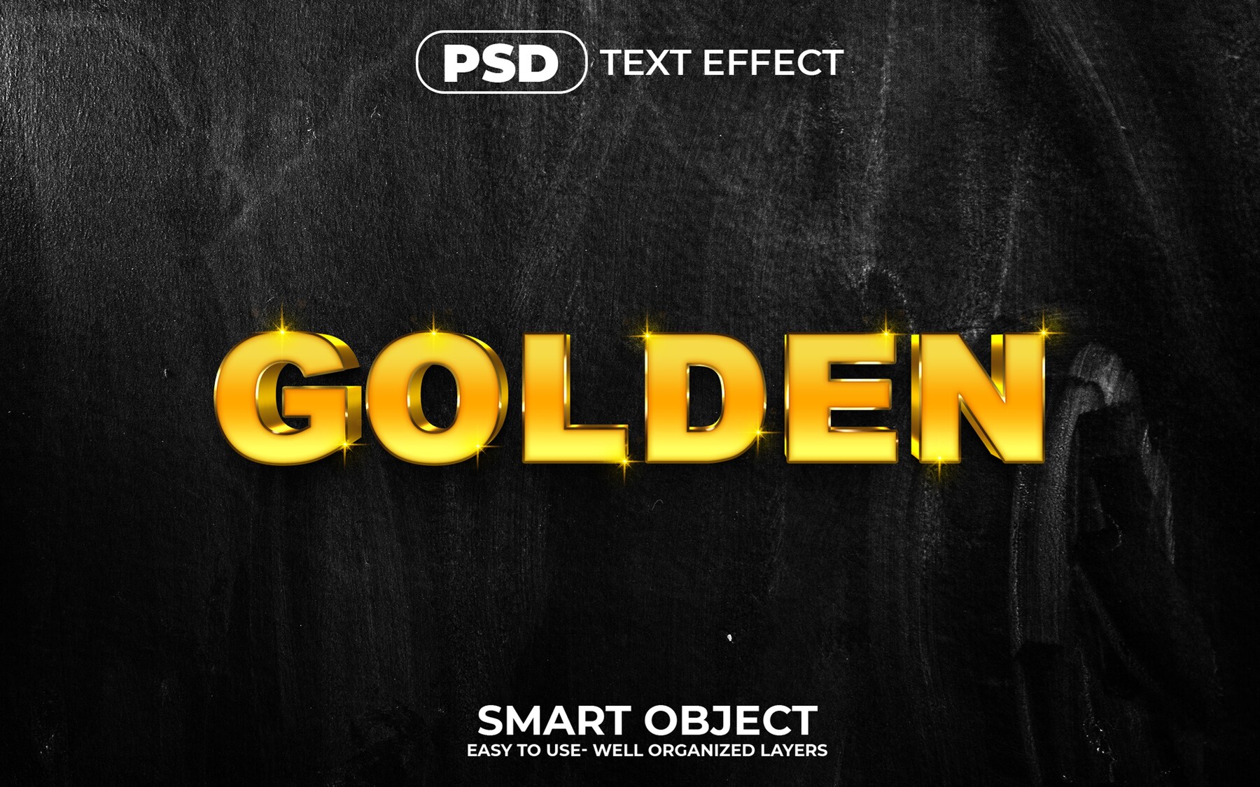 ArtStation - 3D Golden. PSD Fully Editable Text Effect. Layer Style PSD ...