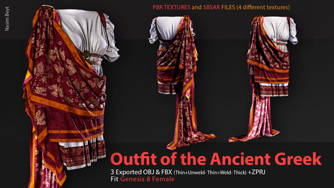 Outfit of the Ancient Greek (VOL.02). CLO3D, MD PROJECTS+OBJ+FBX