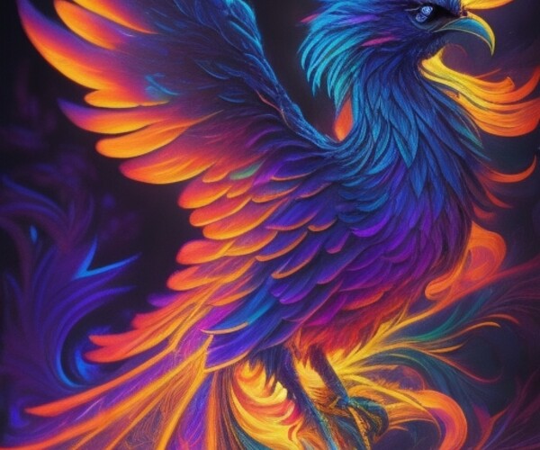 ArtStation - A very colorful and blacklight Phoenix | Artworks