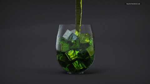 3D Realistic Juice Filling In Glass