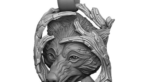 Dreams Wolf pendant 3D-print model file