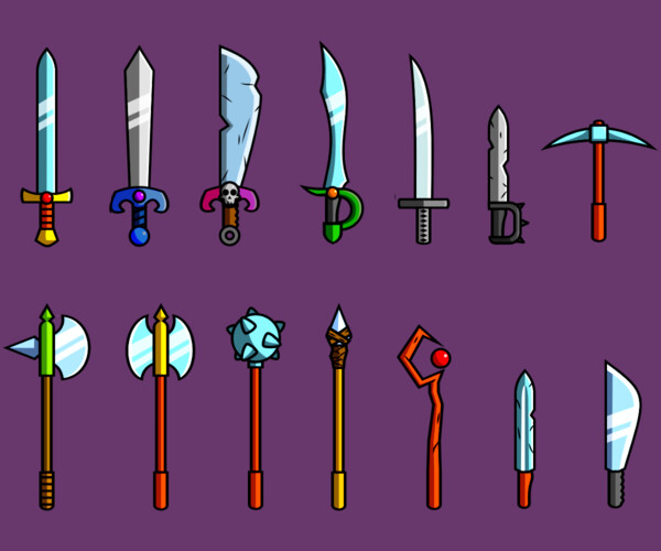 ArtStation - Free CC0 Melee Weapon Sprites Pack