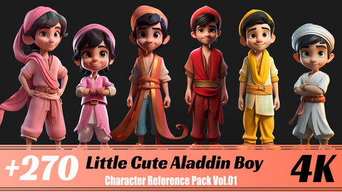 +270 Little Cute Aladdin Boy |4K | Character Reference Pack Vol.01