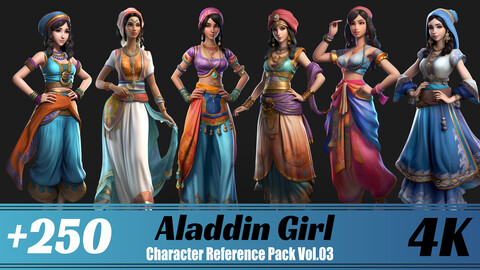 +250 Aladdin Girl | 4K | Character Reference pack Vol.03