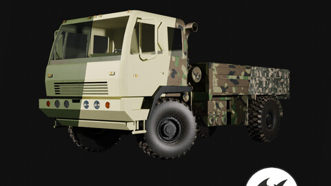 Low-poly Military Truck By Nikdox 3d Model