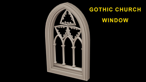 Gothic Church Window Game Ready Asset
