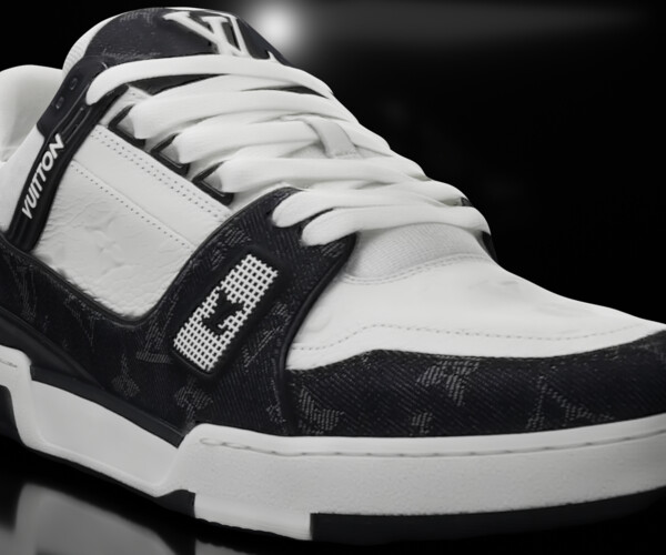 ArtStation - Louis Vuitton LV Trainer Monogram Denim White Blue