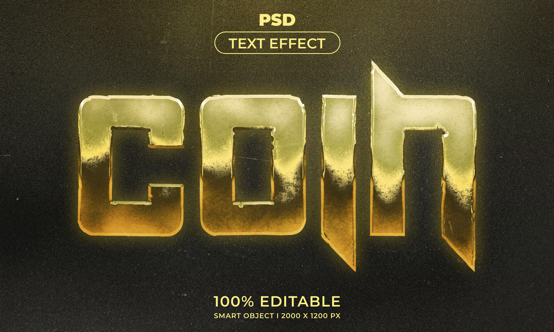 ArtStation - 3D Coin. PSD fully editable text effect. Layer style PSD