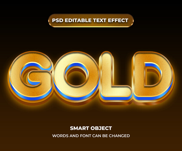 ArtStation - 3D Gold. PSD Fully Editable Text Effect. Layer Style PSD ...