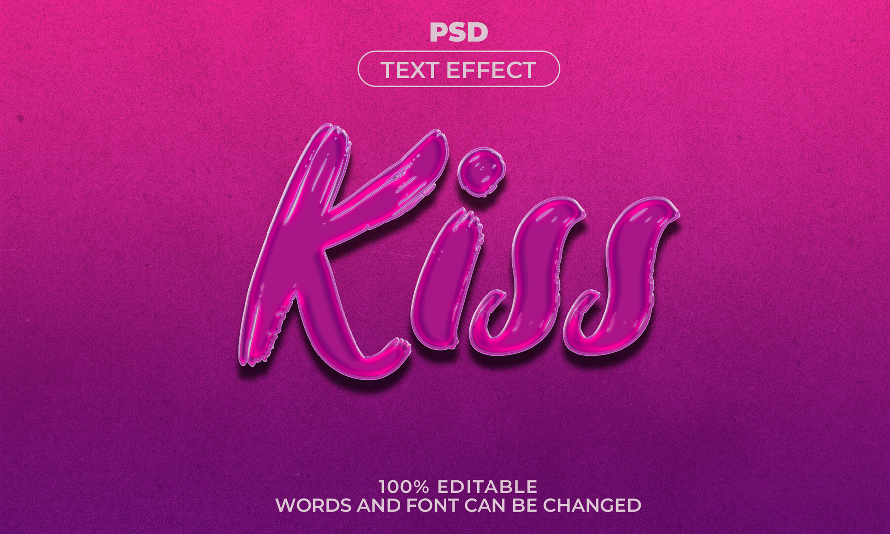 Artstation 3d Kiss Psd Fully Editable Text Effect Layer Style Psd Mockup Template Artworks