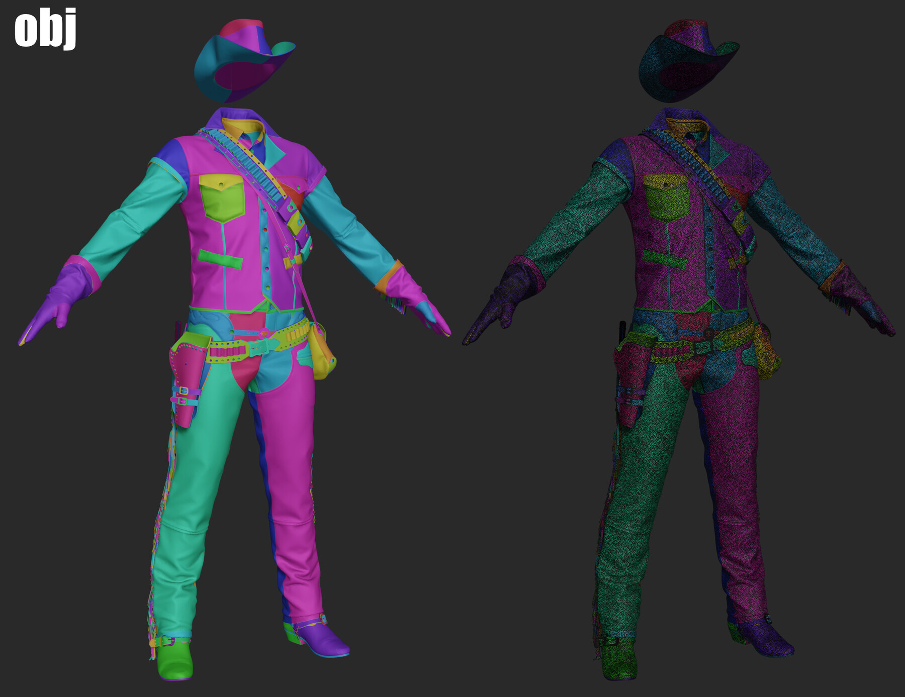 ArtStation - Cowboy outfit 3. Marvelous Designer/Clo3d project + OBJ ...