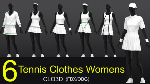 6 tennis clothes womens(CLO3D/FBX/OBG)