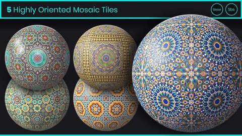 5 Highly Oriented Mosaic Tiles