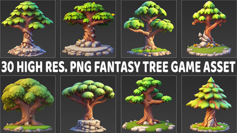 30 Fantasy Big Tree Game Asset