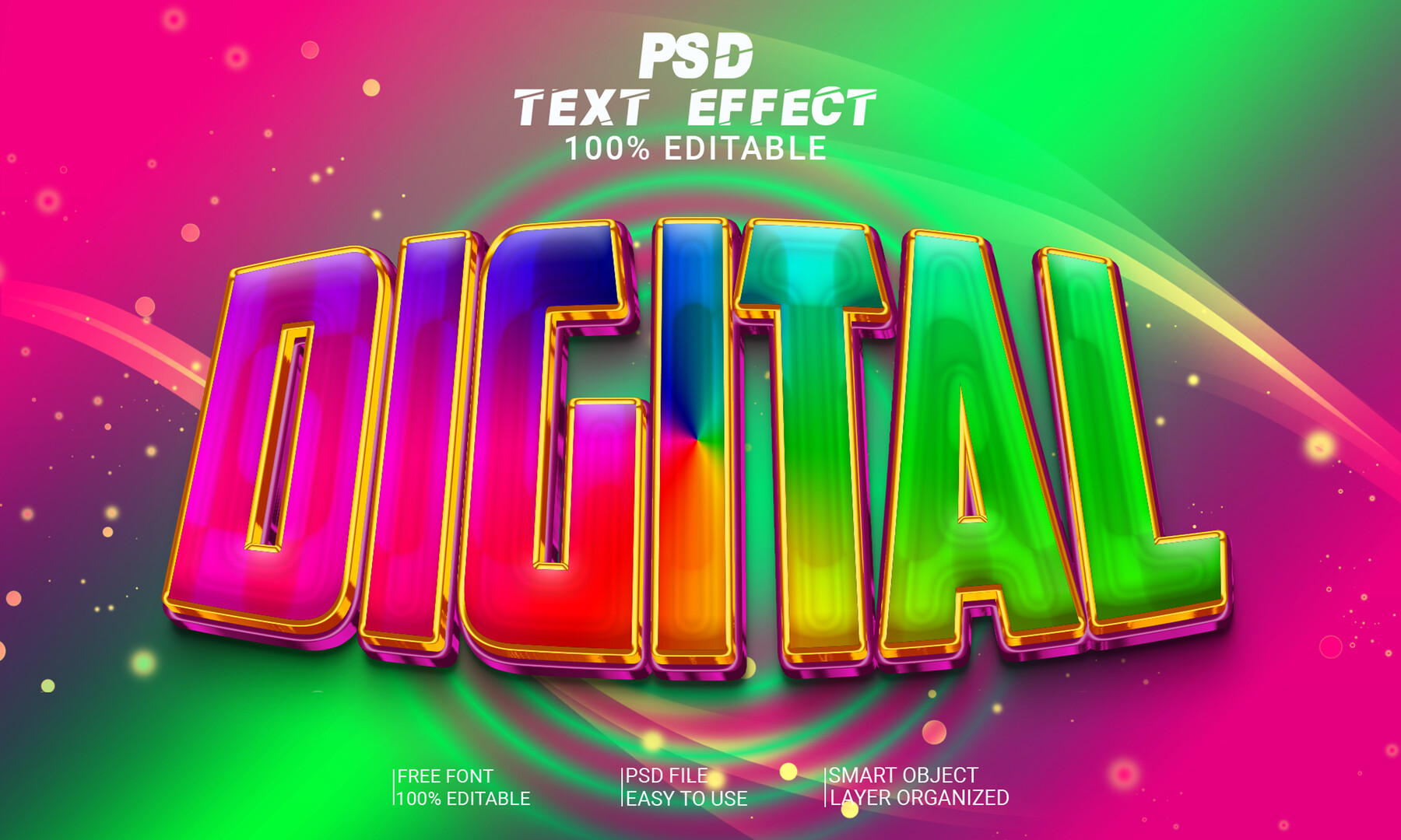 ArtStation - 3D Digital. PSD Fully Editable Text Effect. Layer Style ...