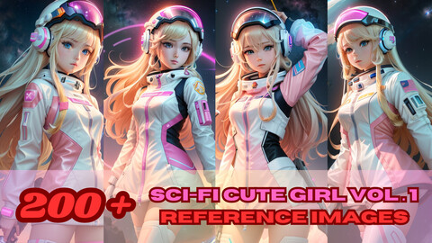 200 + Sci-fi cute girl VOL.01 Reference Images