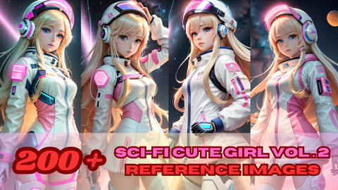 200 + Sci-fi cute girl VOL.02 Reference Images