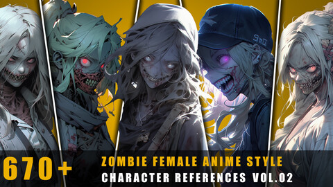 670+ Zombie Female Anime Style - Character References Vol.02