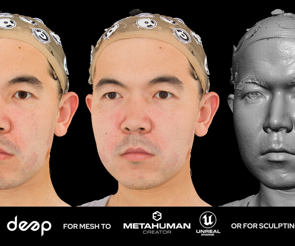 Artstation Asian Male 30s Head Scan 035 Game Assets 1347