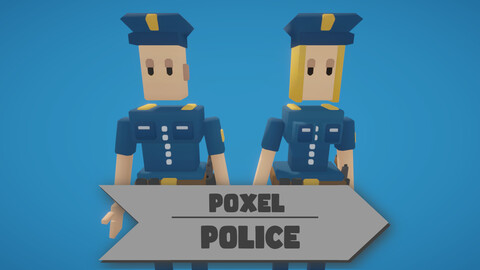 Poxel - Police Characters - Rigged