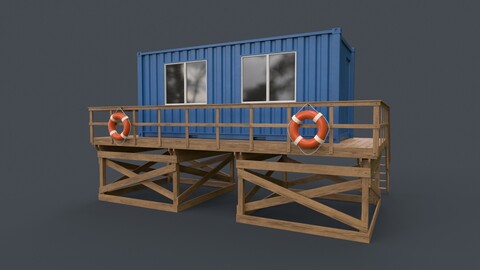 PBR Outdoor Beach Lifeguard Container Office