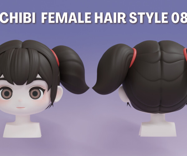 ArtStation - Chibi Female Hair Style 15