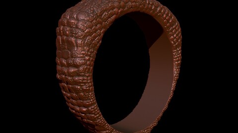 Crocodile Skin Textured Ring