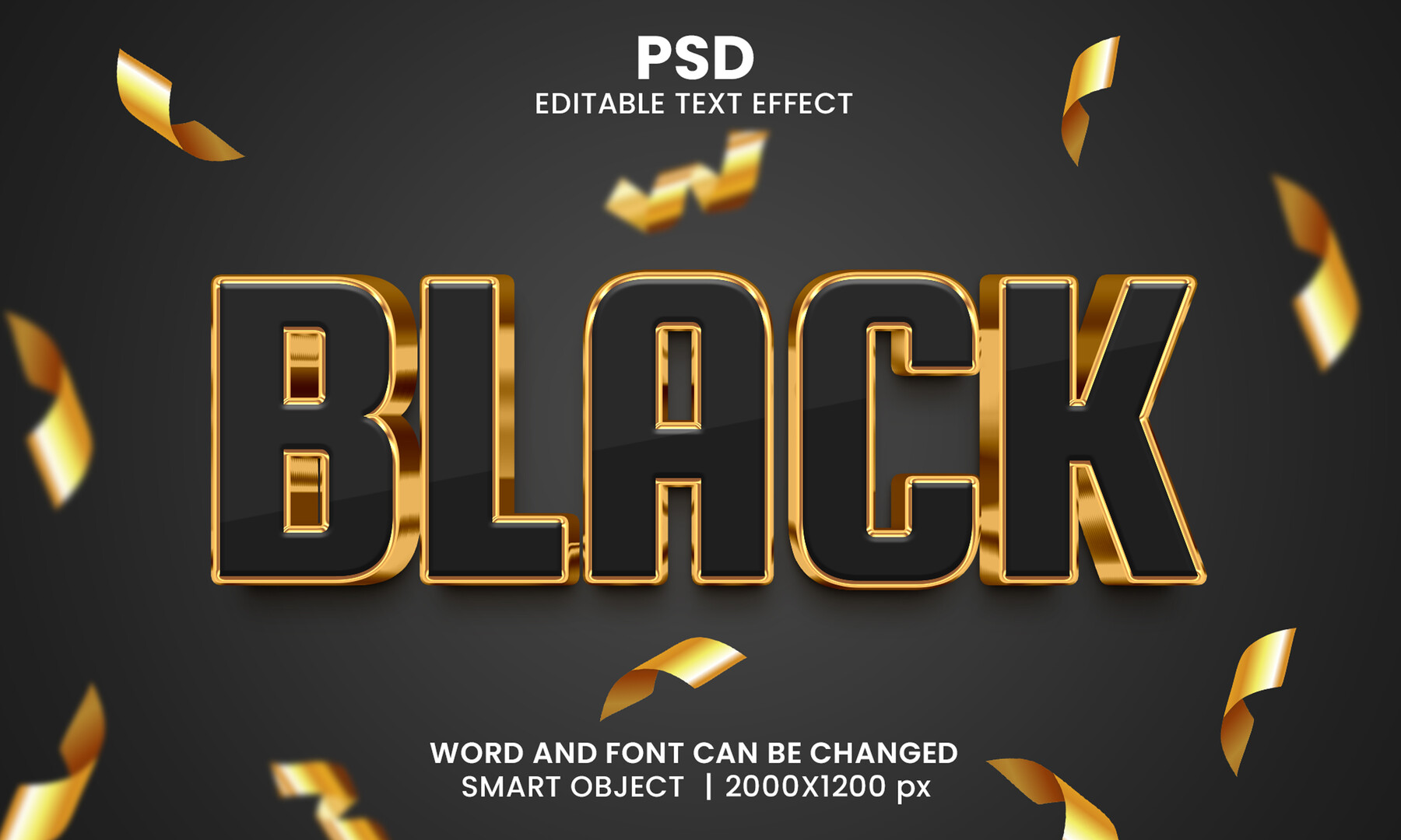 ArtStation - 3D Black. PSD Fully Editable Text Effect. Layer Style PSD ...