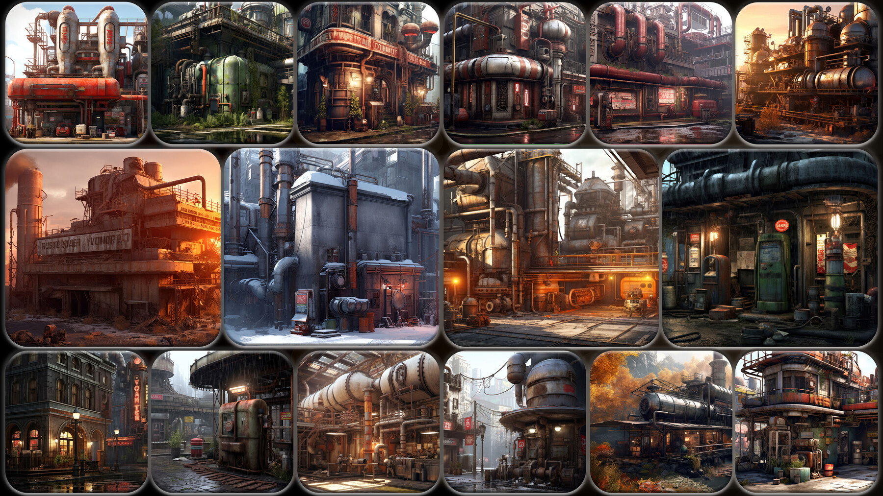 ArtStation - 210 Dieselpunk Environment - Exterior Reference Pack | 4K ...