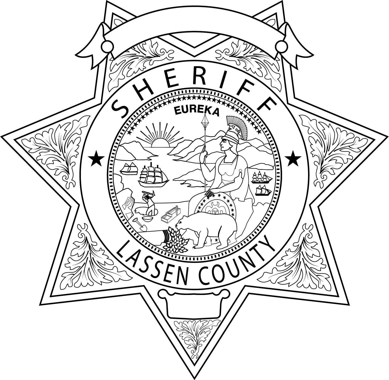 ArtStation - LASSEN COUNTY CALIFORNIA SHERIFF BADGE VECTOR FILE Black ...