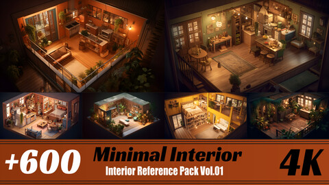 +600 Minimal Interior (Interior Concept) Vol.01 | 4K | Reference Pack