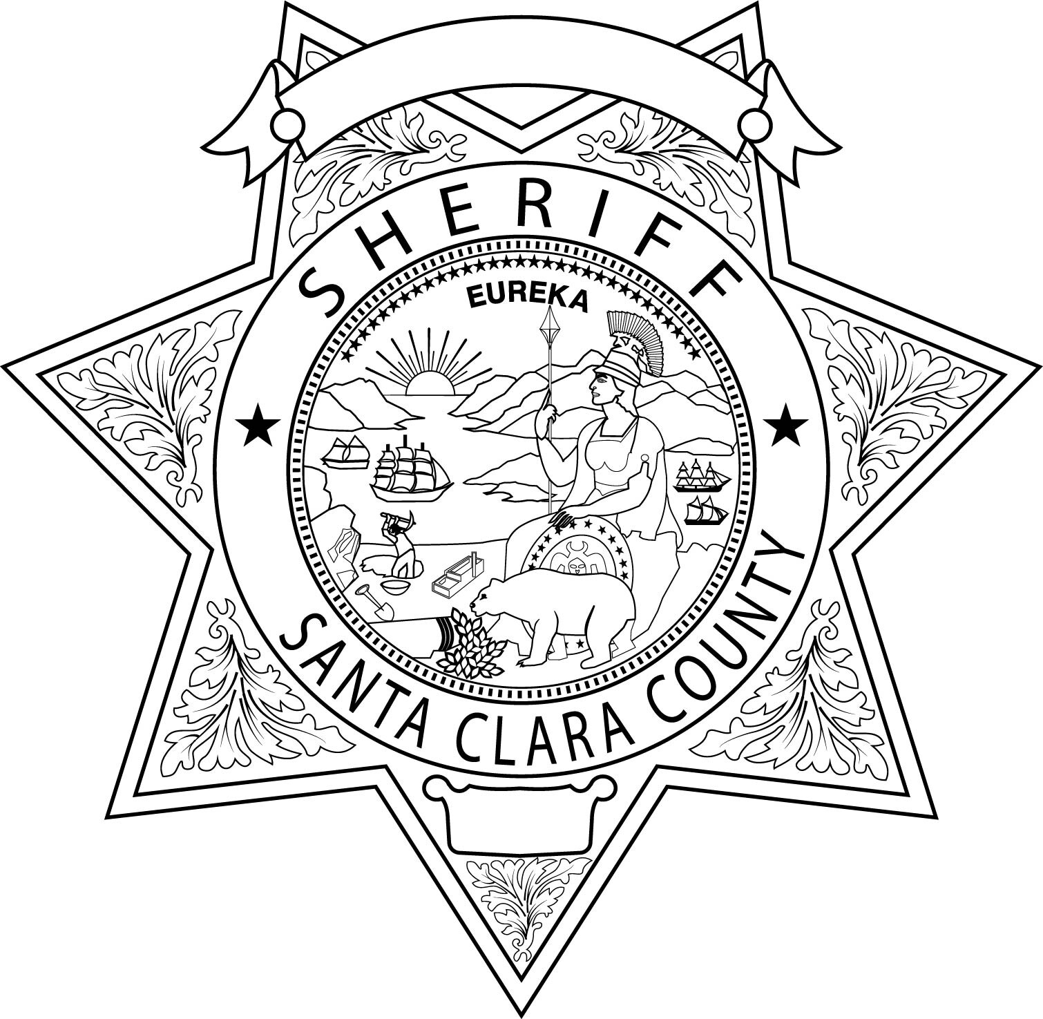 sheriff badge vector black and white